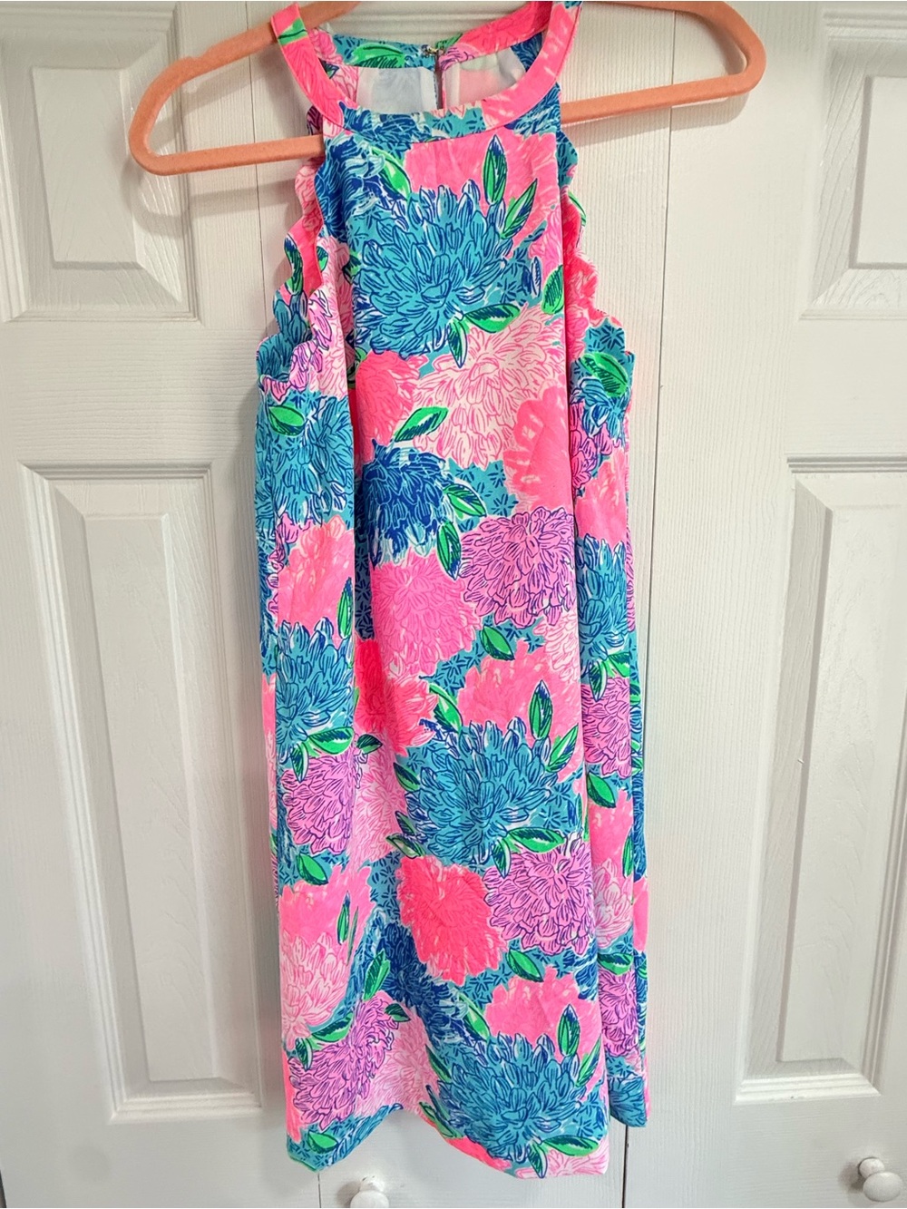 Lilly Pulitzer Neon Pink Floral Halter Dress